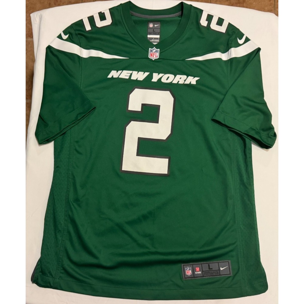 New York Jets Zach Wilson Authentic Gotham Green #2 Jersey - Nike - Great Cond!